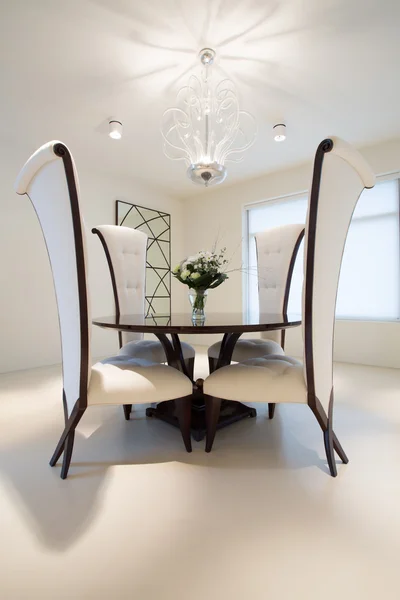 Round table in dining room