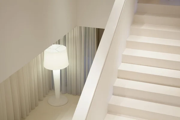 White stairs in luxury apartment