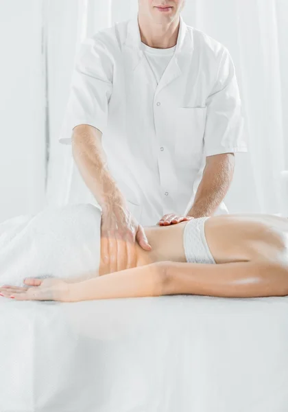Massage of lower back