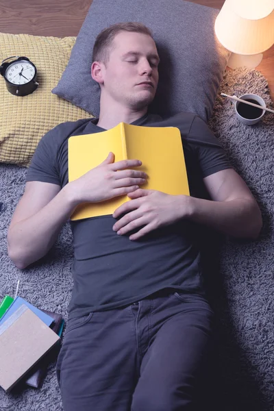 Student sleeping with manual