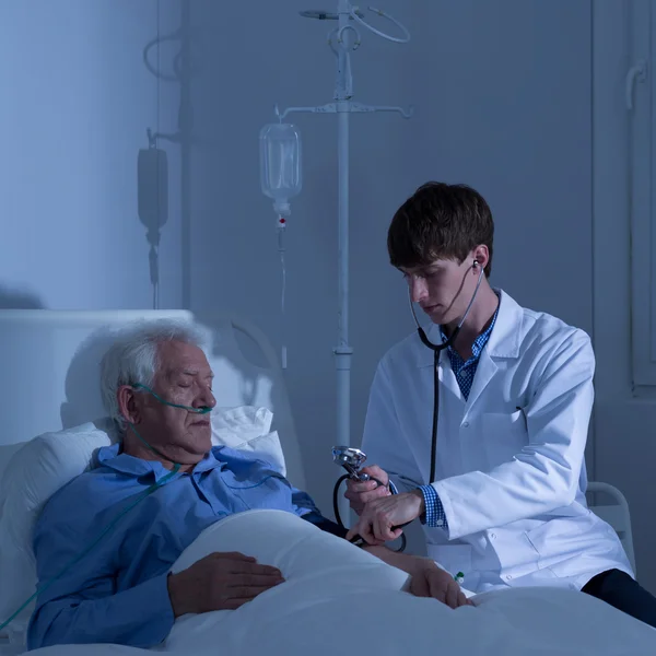 Patient having measured blood pressure