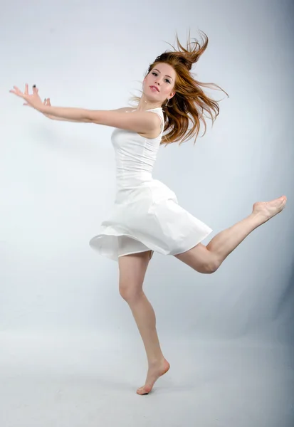 The girl dancing in the Studio