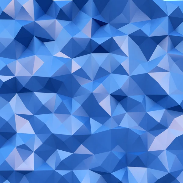 Photo of highly detailed multicolor polygon. Blue geometric rumpled triangular polygons style. Square. 3d render
