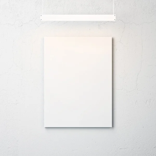 White concrete wall with blank poster