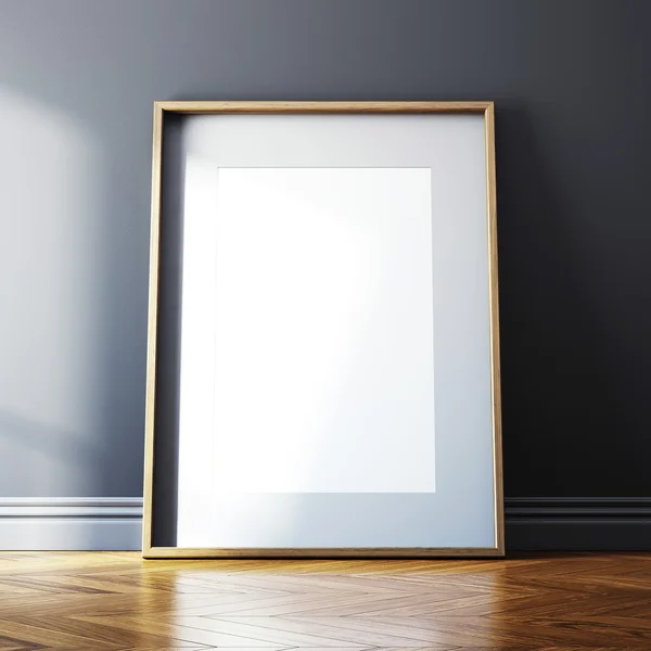 Blank picture frame on a wall