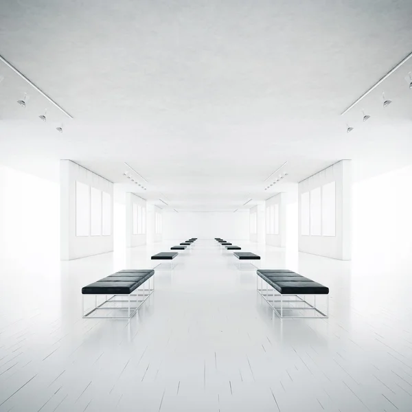 Empty white gallery interior