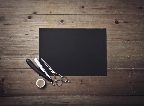 Barber tools and black poster