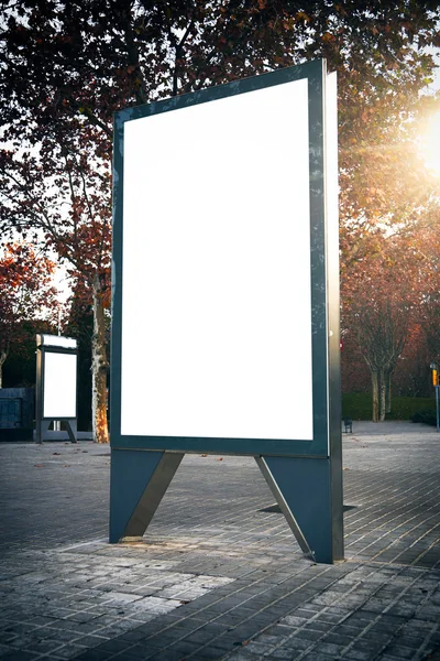 Empty lightbox on the city street