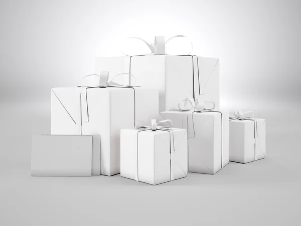 Set of blank gift boxes