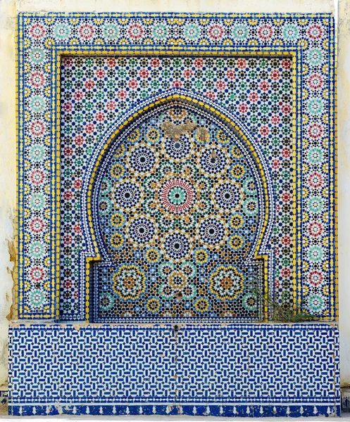 Morocco. Detail of oriental mosaic in Meknes