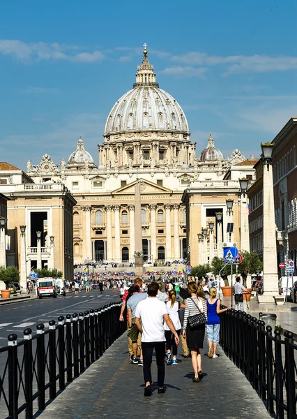 Pilgrims in Saint Peter\'s  Square in Vatican City Rome