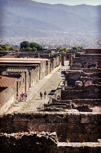 View the ancient city of Pompeii