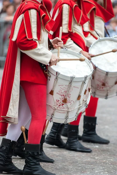 Drummer in medieval parade