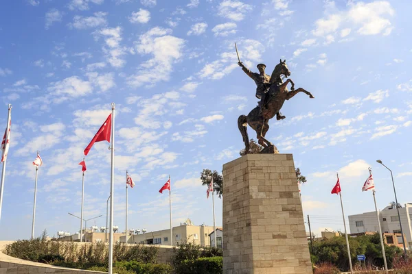 Ataturk statue in Turkish city close to Nicosia, Cyprus