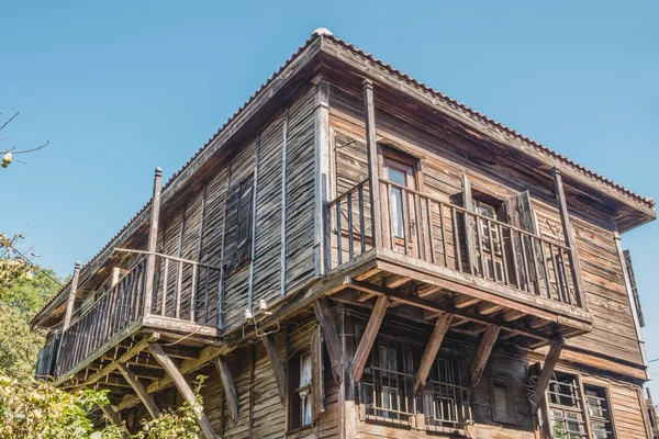 Detail of the facade of buildings in the town of Sozopol.