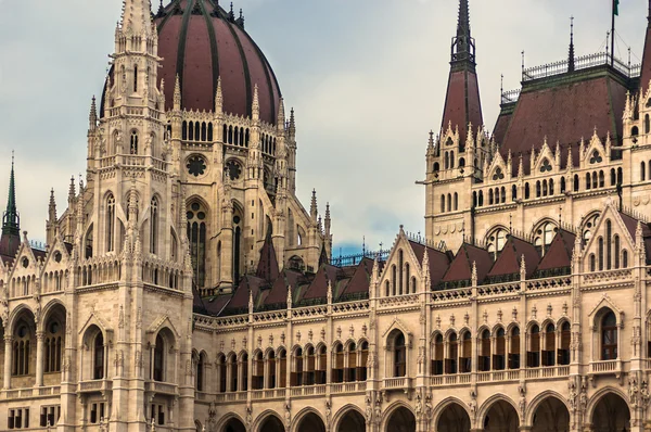 Parliament building in Budapest, Hungary closeup