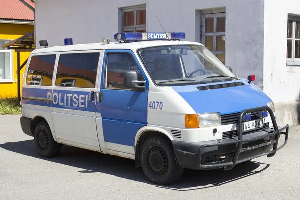 VALGA, ESTONIA - SEPTEMBER 07, 2016:  Estonian police patrol car on the street in Valga city, Estonia