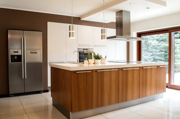 Modern kitchen with household goods