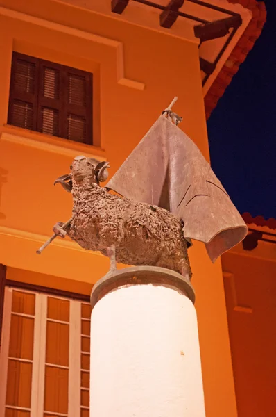 Menorca, Balearic Islands, Spain: sheep sculpture in the town centre of Ciutadella