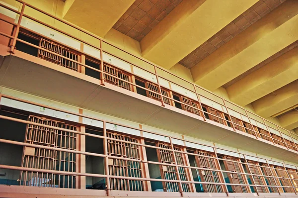 Alcatraz prizon interiorAlcatraz Island: bars and cells in the corridor of the B-Block in the former federal prison