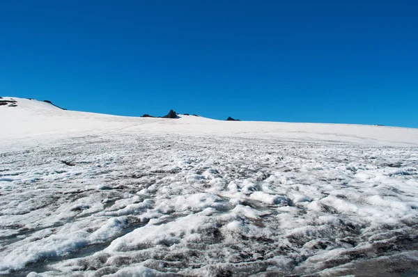 Iceland: the snow on the top of Skaftafellsjokull