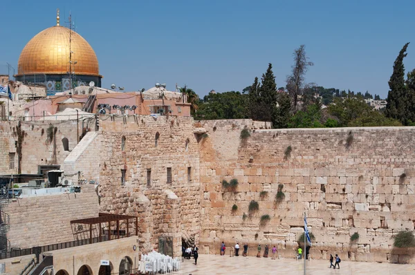 Jerusalem: the Western Wall and the Dome of the Rock on Temple Mount