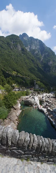 Switzerland: the Verzasca River seen from the Bridge of the Jumps