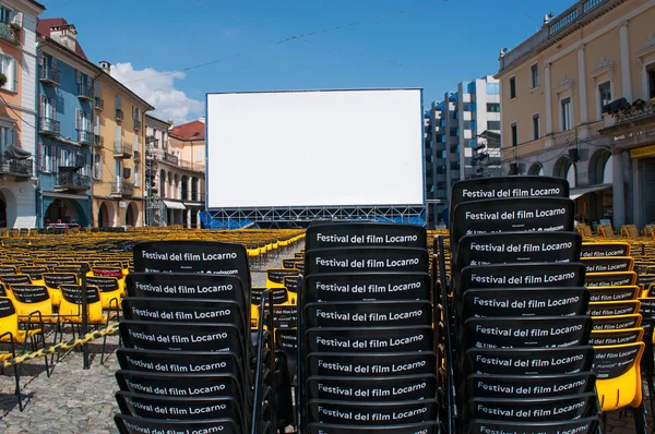 Switzerland: the chairs and the screen of the Film Festival Locarno