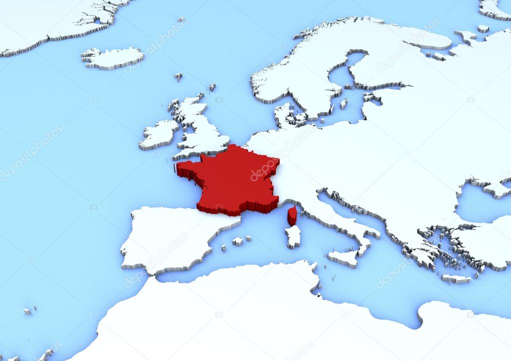 Frankrike på Europas karta — Stockfoto #62610977