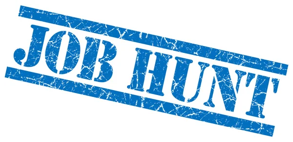 Job hunt blue grungy stamp on white background