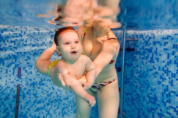 Child swims underwater