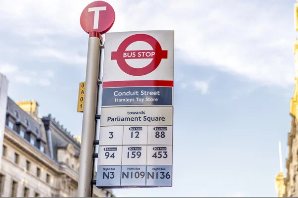 LONDON - JEN 16 : London Bus Stop Sign on Jenuary 16, 2015, Lond