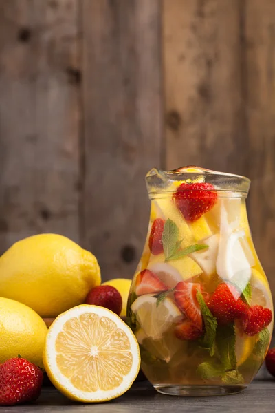 Jar of homemade Strawberry lemonade