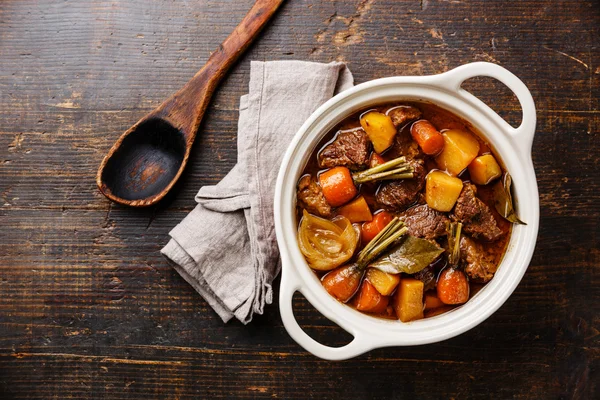 Beef meat stewed with vegetables