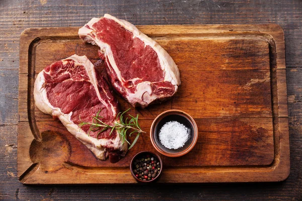 Raw fresh meat Ribeye Steak and seasoning
