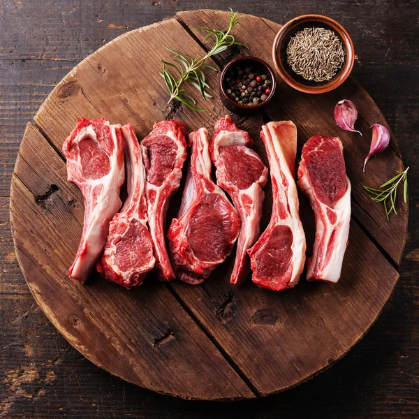 Raw fresh lamb ribs