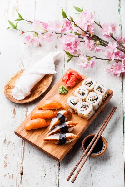 Sashimi and sushi rolls