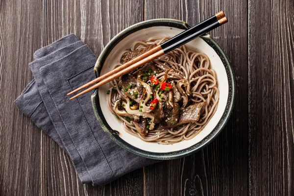 Asian noodles Yakisoba with beef