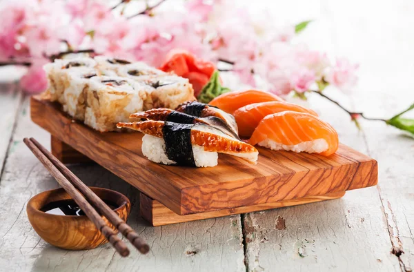 Sushi Set with sashimi and sushi rolls