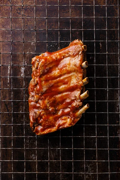 BBQ grilled smoked pork ribs