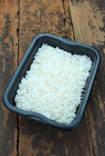 Takeaway cooked rice in a meal box