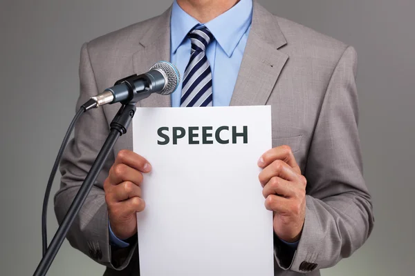 Speech with microphone