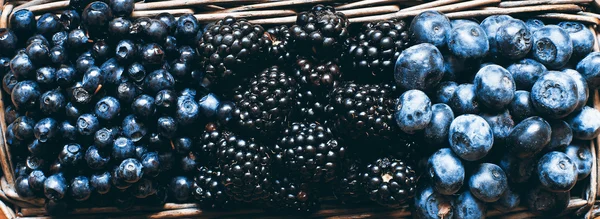 Forest berry harvest in a basket
