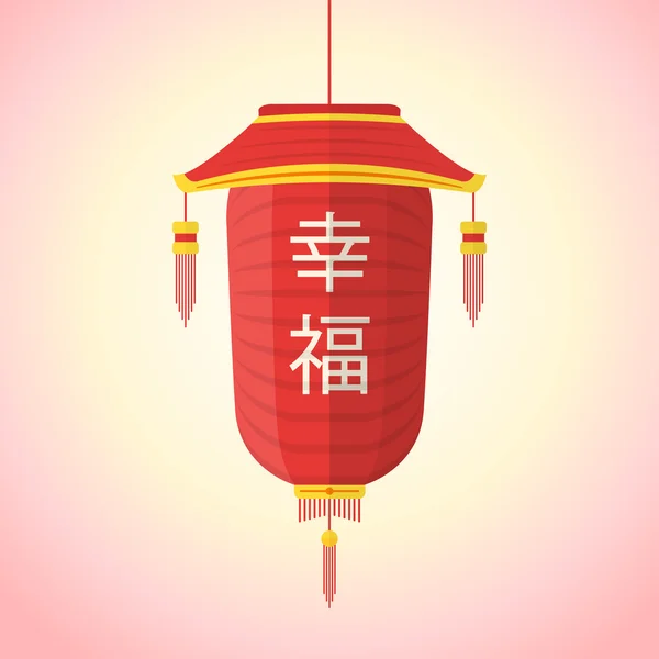 Flat style chinese new year red lantern illustration