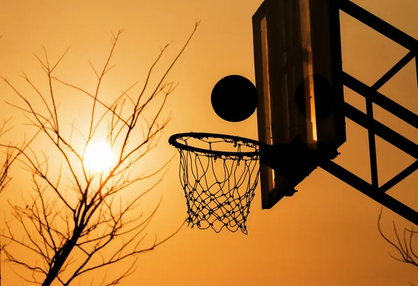 Basketball silhouettes background