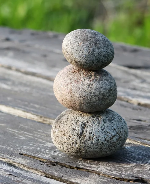 Zen stones on a wood