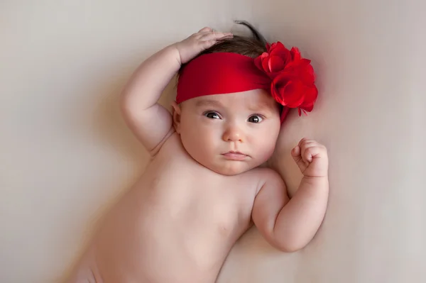 Baby Girl with  Flower Headband