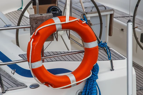 Life buoy on boat