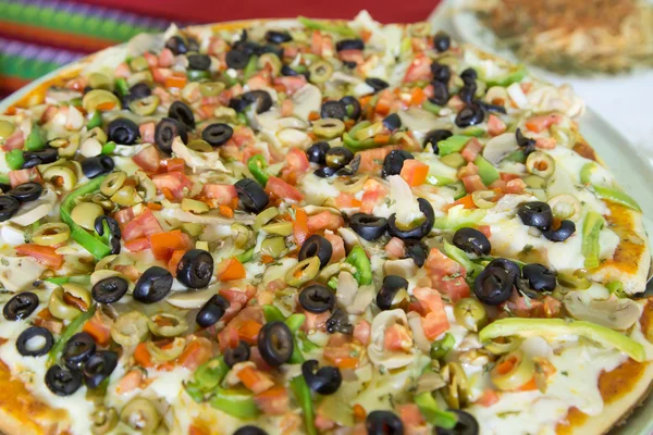 Vegetable pizza in detail