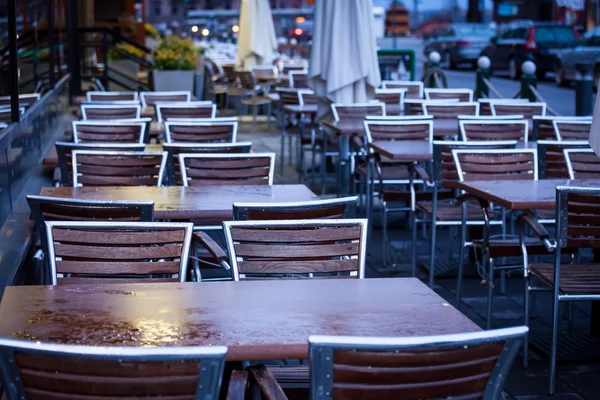 Empty bar terrace at night